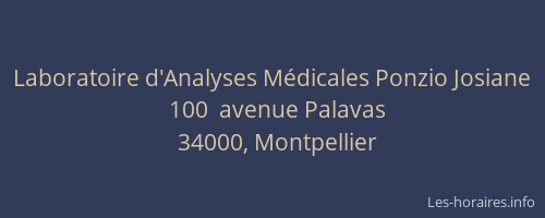 Laboratoire d'Analyses Médicales Ponzio Josiane