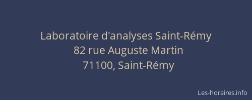 Laboratoire d'analyses Saint-Rémy
