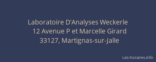 Laboratoire D'Analyses Weckerle