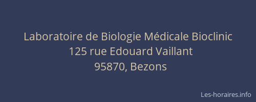 Laboratoire de Biologie Médicale Bioclinic