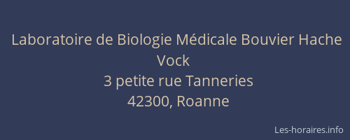Laboratoire de Biologie Médicale Bouvier Hache Vock