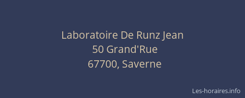 Laboratoire De Runz Jean