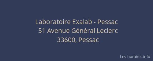 Laboratoire Exalab - Pessac
