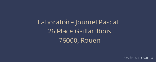 Laboratoire Joumel Pascal