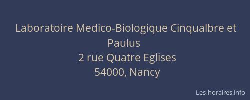 Laboratoire Medico-Biologique Cinqualbre et Paulus