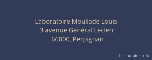 Laboratoire Mouliade Louis