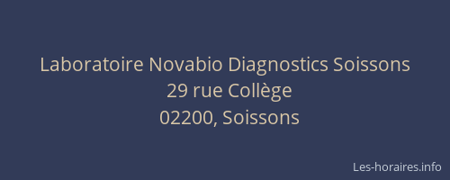 Laboratoire Novabio Diagnostics Soissons