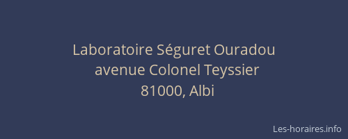 Laboratoire Séguret Ouradou