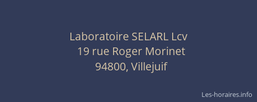 Laboratoire SELARL Lcv