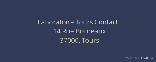 Laboratoire Tours Contact