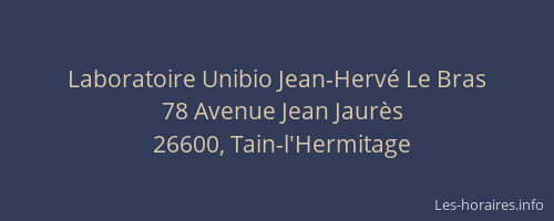 Laboratoire Unibio Jean-Hervé Le Bras