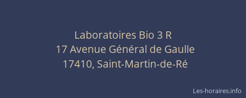 Laboratoires Bio 3 R