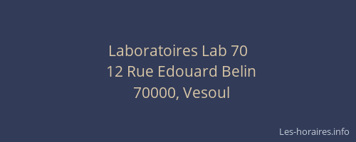 Laboratoires Lab 70