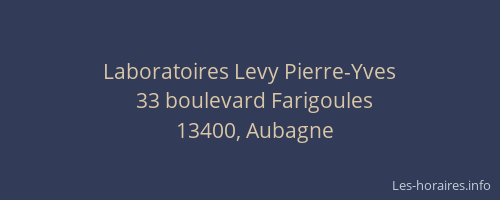 Laboratoires Levy Pierre-Yves