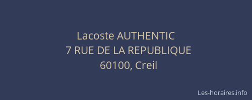 Lacoste AUTHENTIC