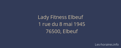 Lady Fitness Elbeuf