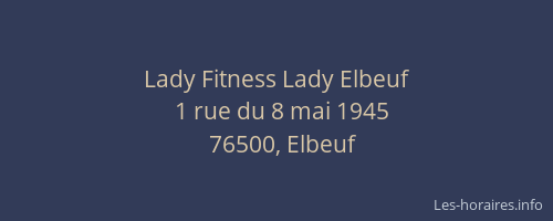 Lady Fitness Lady Elbeuf