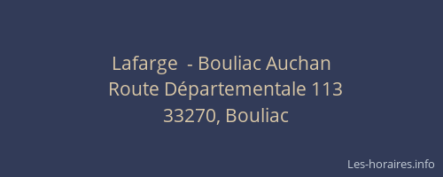 Lafarge  - Bouliac Auchan