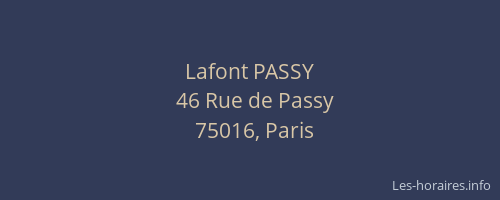 Lafont PASSY