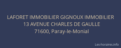 LAFORET IMMOBILIER GIGNOUX IMMOBILIER