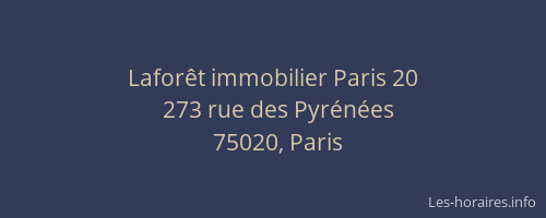 Laforêt immobilier Paris 20