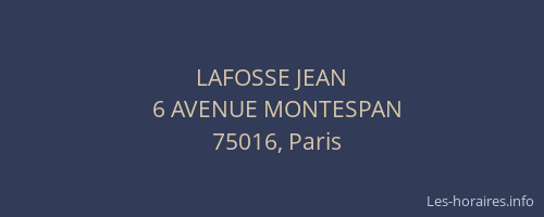 LAFOSSE JEAN