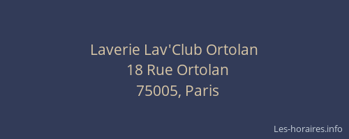 Laverie Lav'Club Ortolan