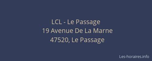 LCL - Le Passage