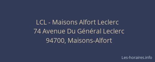 LCL - Maisons Alfort Leclerc