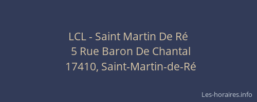 LCL - Saint Martin De Ré