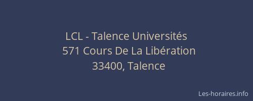 LCL - Talence Universités