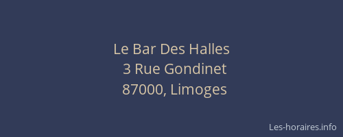 Le Bar Des Halles