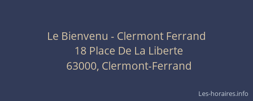 Le Bienvenu - Clermont Ferrand