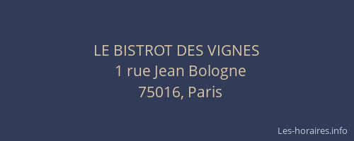 LE BISTROT DES VIGNES