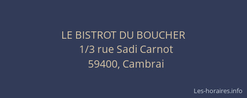 LE BISTROT DU BOUCHER