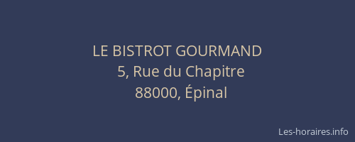 LE BISTROT GOURMAND