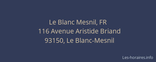 Le Blanc Mesnil, FR