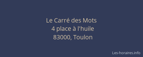 Le Carré des Mots