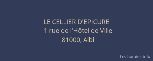 LE CELLIER D'EPICURE