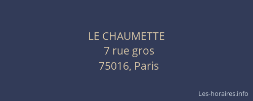 LE CHAUMETTE