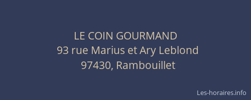 LE COIN GOURMAND