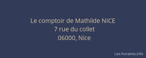 Le comptoir de Mathilde NICE