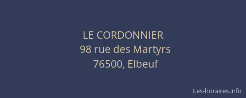 LE CORDONNIER