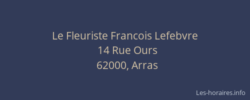 Le Fleuriste Francois Lefebvre