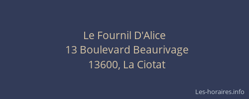 Le Fournil D'Alice