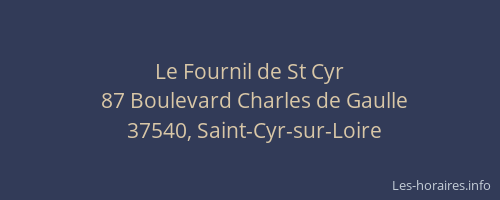 Le Fournil de St Cyr