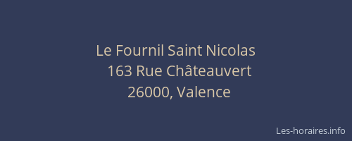 Le Fournil Saint Nicolas