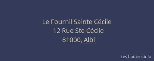 Le Fournil Sainte Cécile