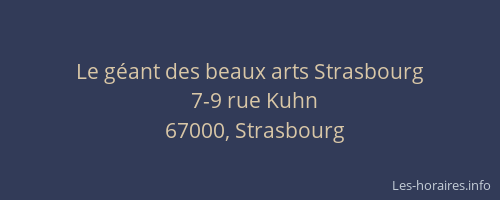 Le géant des beaux arts Strasbourg