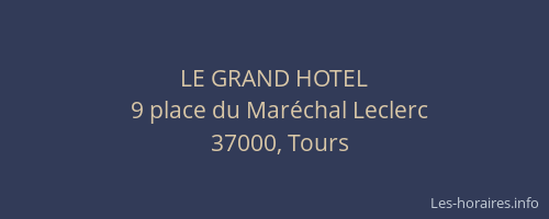 LE GRAND HOTEL